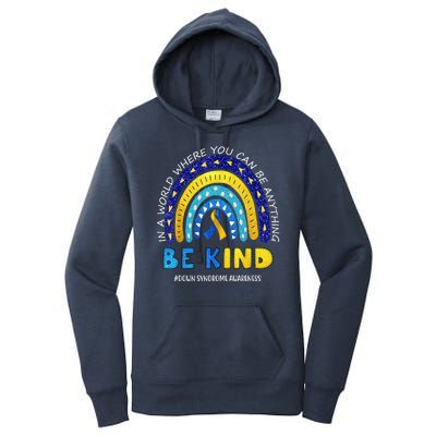 Be Kind Down Syndrome Awareness Rainbow Women's Pullover Hoodie