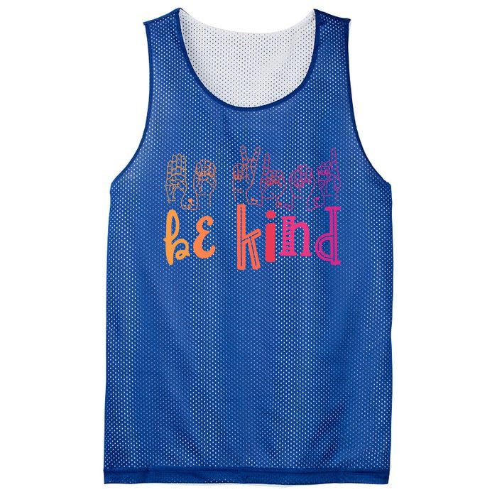 Be Kind Deaf Awareness Cool Gift Sign Language Kindness Matters Gift Mesh Reversible Basketball Jersey Tank