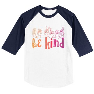 Be Kind Deaf Awareness Cool Gift Sign Language Kindness Matters Gift Baseball Sleeve Shirt