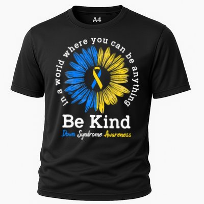 Be Kind Down Syndrome Awareness Ribbon Sunflower Kindness Performance Shirt