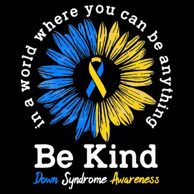 Be Kind Down Syndrome Awareness Ribbon Sunflower Kindness T-Shirt