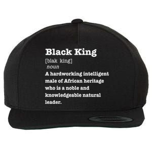 Black King Definition Cool Gift African Pride Melanin Educated Wool Snapback Cap