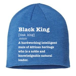 Black King Definition Cool Gift African Pride Melanin Educated Sustainable Beanie