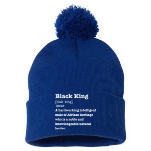 Black King Definition Cool Gift African Pride Melanin Educated Pom Pom 12in Knit Beanie