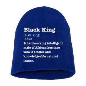 Black King Definition Cool Gift African Pride Melanin Educated Short Acrylic Beanie