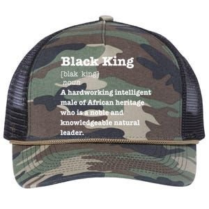 Black King Definition Cool Gift African Pride Melanin Educated Retro Rope Trucker Hat Cap