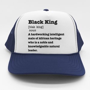 Black King Definition Cool Gift African Pride Melanin Educated Trucker Hat