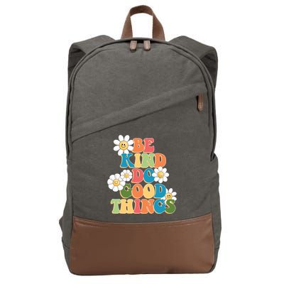 Be Kind Do Good Things Positive Quote Cotton Canvas Backpack