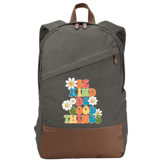 Be Kind Do Good Things Positive Quote Cotton Canvas Backpack