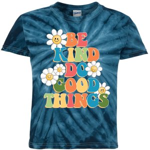 Be Kind Do Good Things Positive Quote Kids Tie-Dye T-Shirt