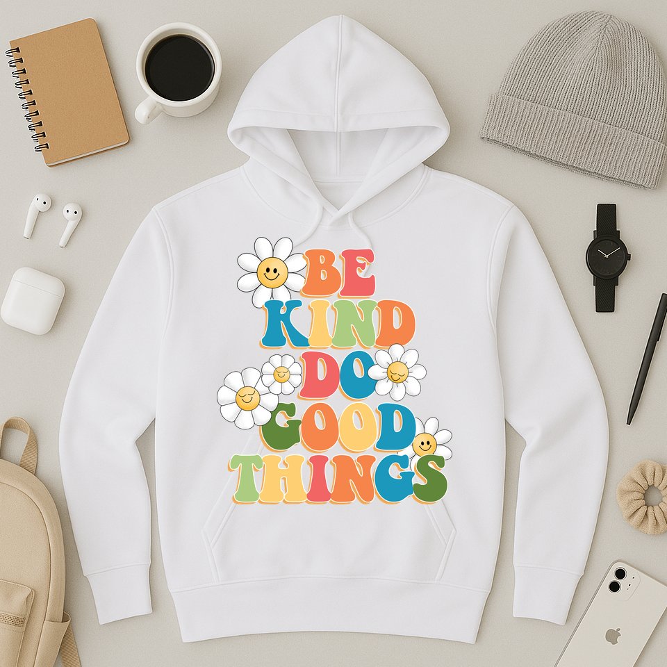 Be Kind Do Good Things Positive Quote Hoodie