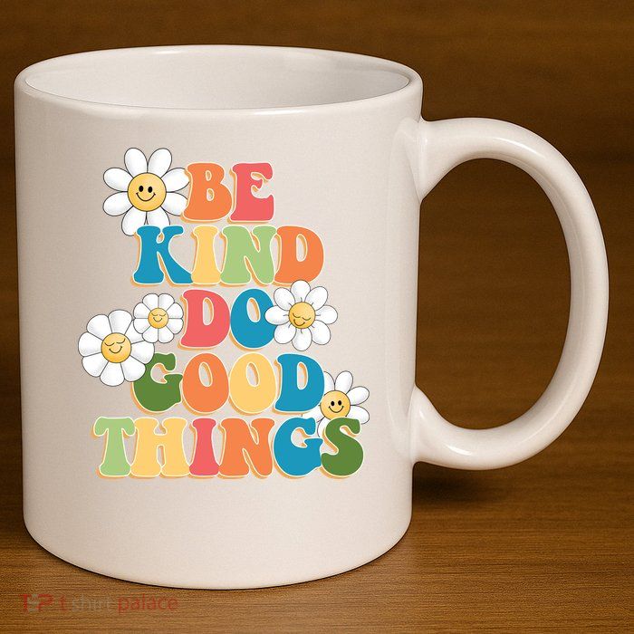 Be Kind Do Good Things Positive Quote 11oz C Handle Ceramic Mug