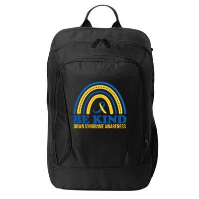 Be Kind Down Syndrome Awareness Rainbow Ribbon City Backpack