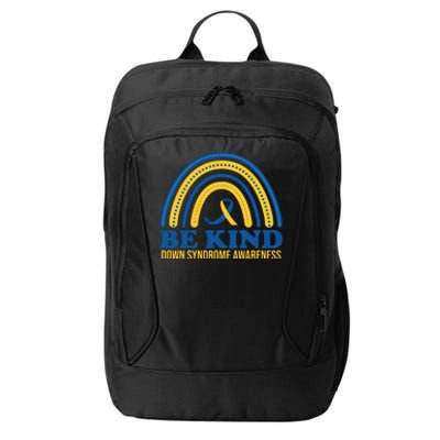 Be Kind Down Syndrome Awareness Rainbow Ribbon City Backpack