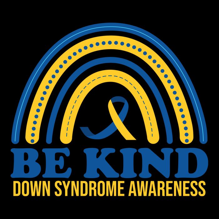 Be Kind Down Syndrome Awareness Rainbow Ribbon Backpack