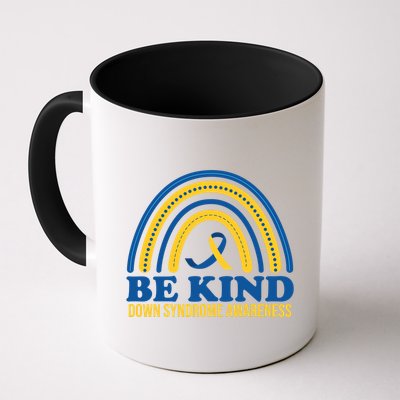 Be Kind Down Syndrome Awareness Rainbow Ribbon Mug