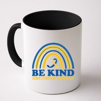 Be Kind Down Syndrome Awareness Rainbow Ribbon Mug