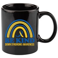 Be Kind Down Syndrome Awareness Rainbow Ribbon 11oz C Handle Ceramic Mug