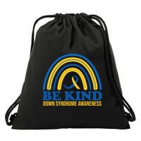 Be Kind Down Syndrome Awareness Rainbow Ribbon Drawstring Bag