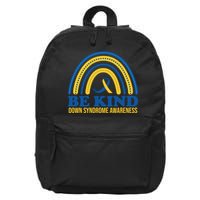 Be Kind Down Syndrome Awareness Rainbow Ribbon 16 in Basic Backpack