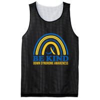 Be Kind Down Syndrome Awareness Rainbow Ribbon Mesh Reversible Basketball Jersey Tank