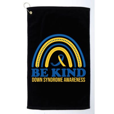Be Kind Down Syndrome Awareness Rainbow Ribbon Golf Towel