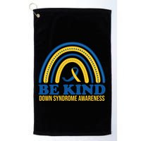 Be Kind Down Syndrome Awareness Rainbow Ribbon Golf Towel