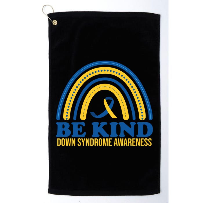 Be Kind Down Syndrome Awareness Rainbow Ribbon Golf Towel