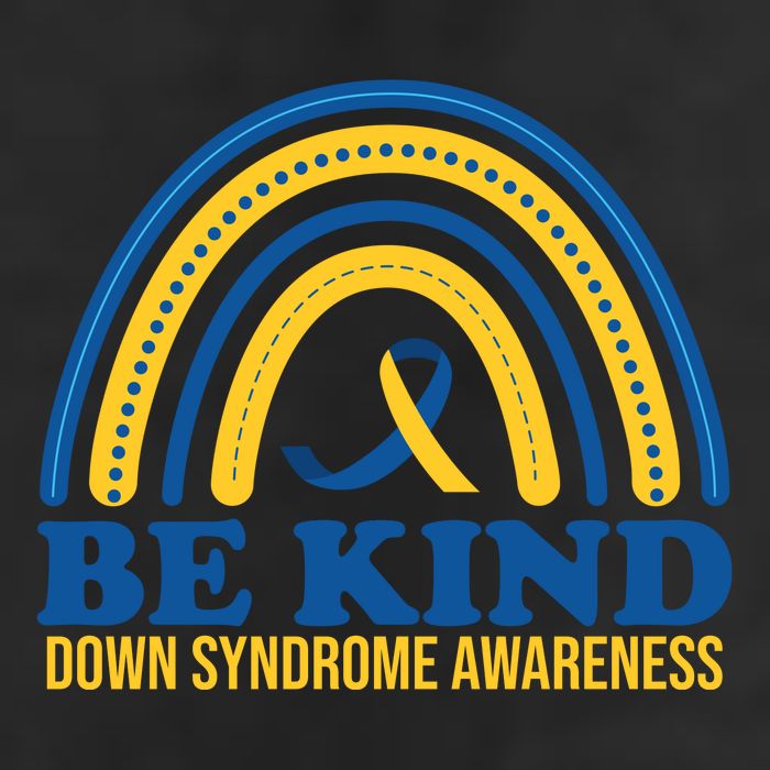 Be Kind Down Syndrome Awareness Rainbow Ribbon Golf Towel