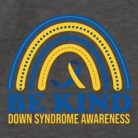 Be Kind Down Syndrome Awareness Rainbow Ribbon Vector Backpack