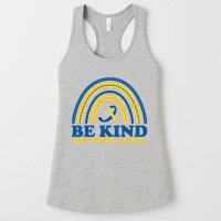 Be Kind Down Syndrome Awareness Rainbow Ribbon Womens Tank Top