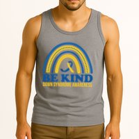 Be Kind Down Syndrome Awareness Rainbow Ribbon Tank Top