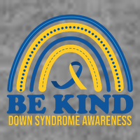 Be Kind Down Syndrome Awareness Rainbow Ribbon Wool Snapback Cap