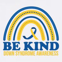 Be Kind Down Syndrome Awareness Rainbow Ribbon Garment-Dyed Sweatshirt