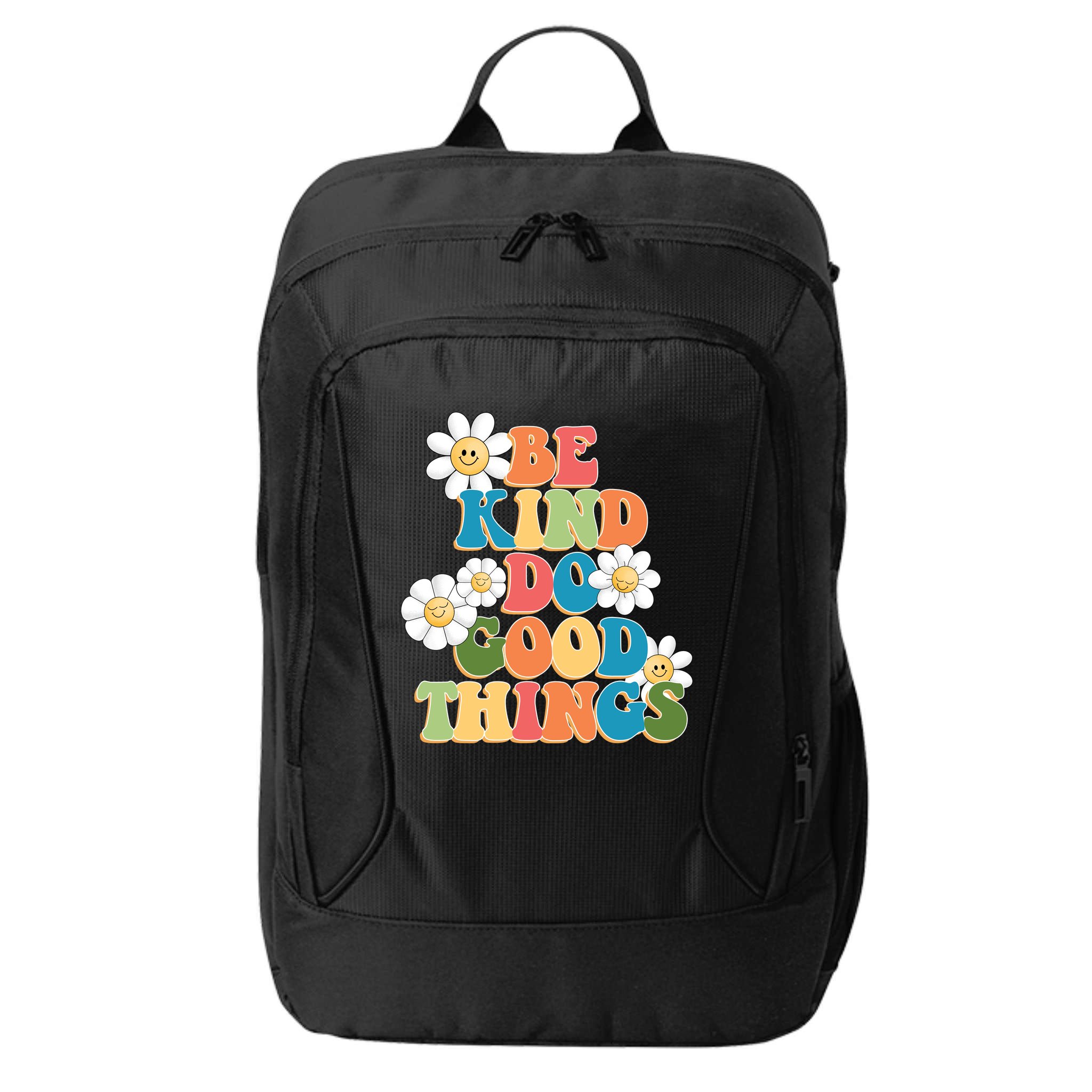 Be Kind Do Good Things Retro Sunflower City Backpack