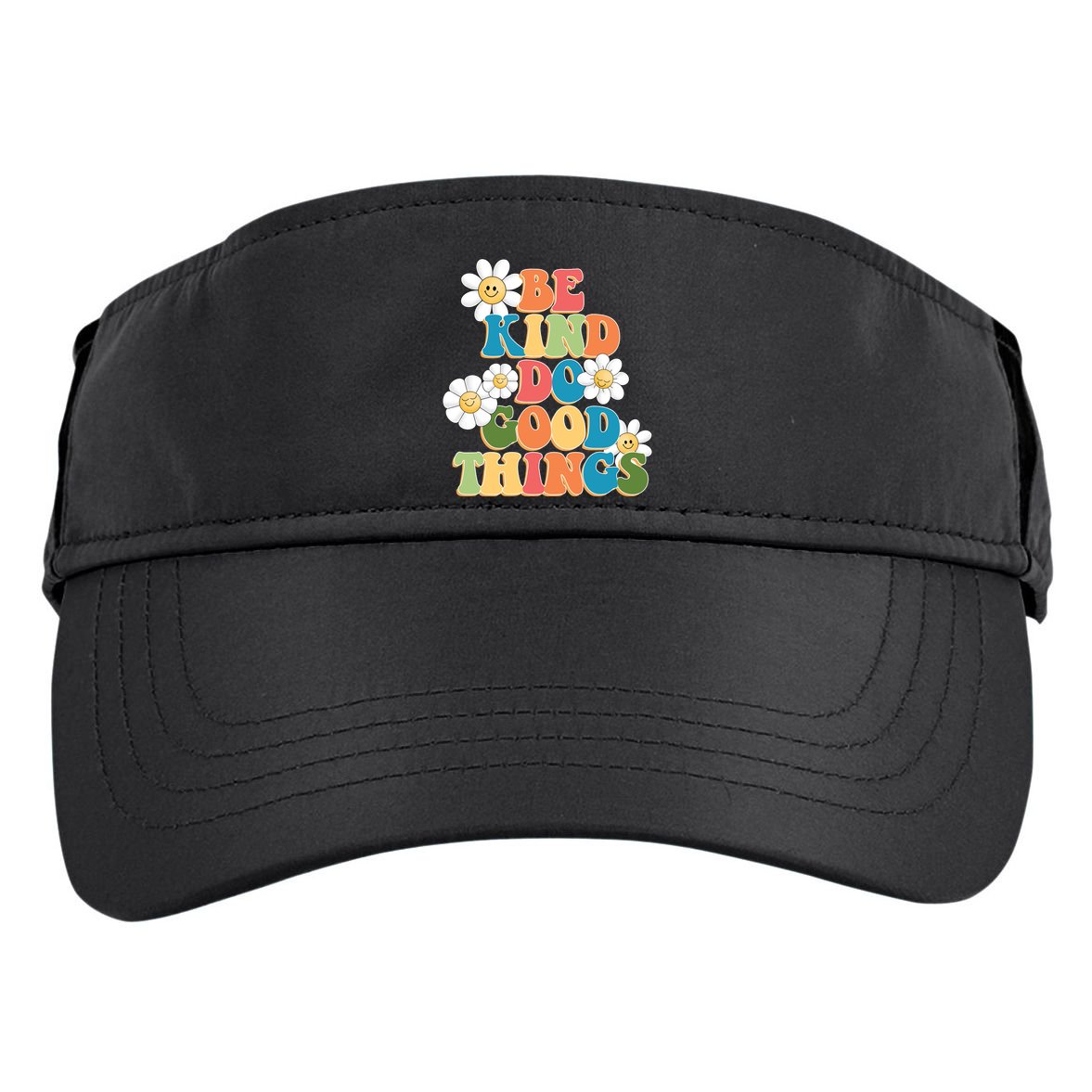 Be Kind Do Good Things Retro Sunflower Adult Drive Performance Visor