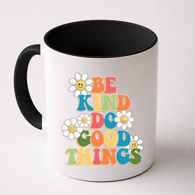 Be Kind Do Good Things Retro Sunflower Mug