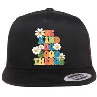 Be Kind Do Good Things Retro Sunflower Flatbill Hat