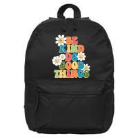Be Kind Do Good Things Retro Sunflower 16 in Basic Backpack