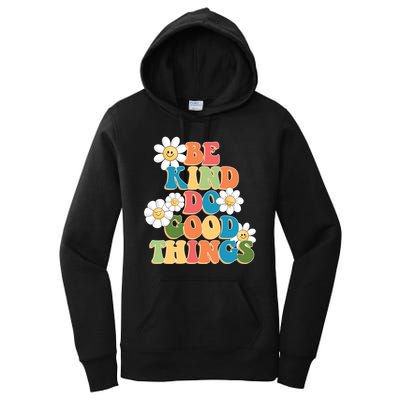 Be Kind Do Good Things Retro Sunflower Women's Pullover Hoodie
