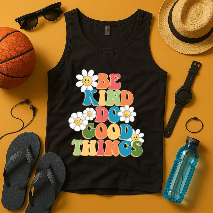 Be Kind Do Good Things Retro Sunflower Tank Top
