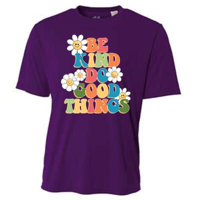 Be Kind Do Good Things Retro Sunflower Cooling Performance Crew T-Shirt