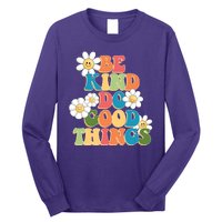 Be Kind Do Good Things Retro Sunflower Long Sleeve Shirt