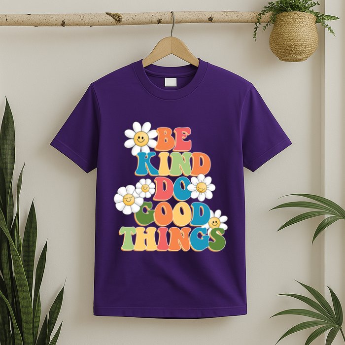 Be Kind Do Good Things Retro Sunflower T-Shirt