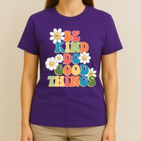 Be Kind Do Good Things Retro Sunflower T-Shirt