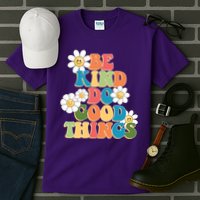 Be Kind Do Good Things Retro Sunflower Tall T-Shirt