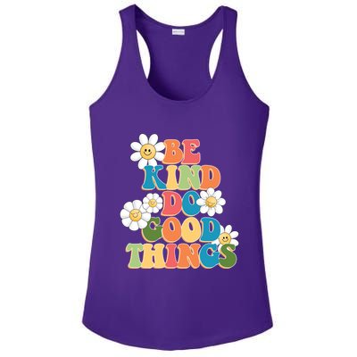 Be Kind Do Good Things Retro Sunflower Ladies PosiCharge Competitor Racerback Tank