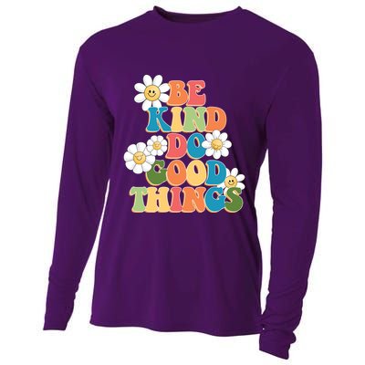 Be Kind Do Good Things Retro Sunflower Cooling Performance Long Sleeve Crew