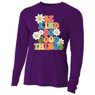 Be Kind Do Good Things Retro Sunflower Cooling Performance Long Sleeve Crew