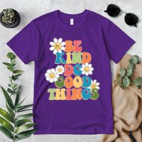 Be Kind Do Good Things Retro Sunflower Premium T-Shirt